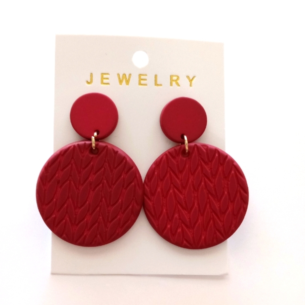 Fashion Jewelry Burgundy Dangle Earrings